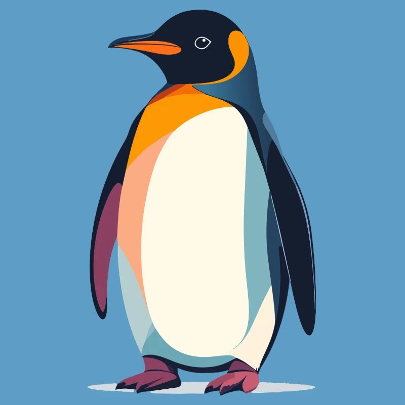 Graphique vectoriel abstrait du Pingouin debout sur la glace