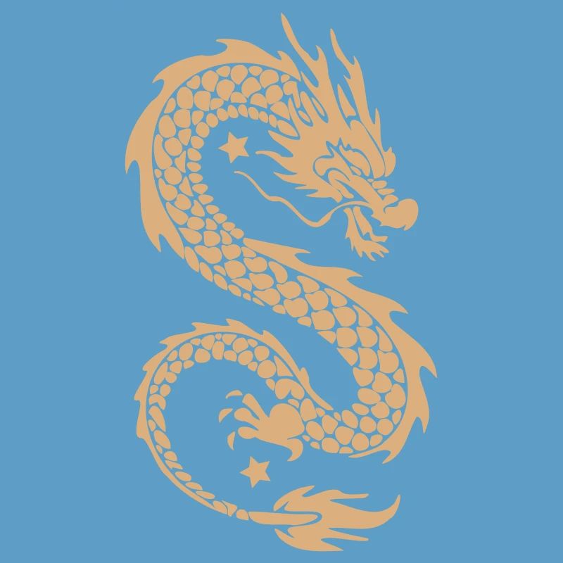 Silhouette dorée du Dragon Céleste