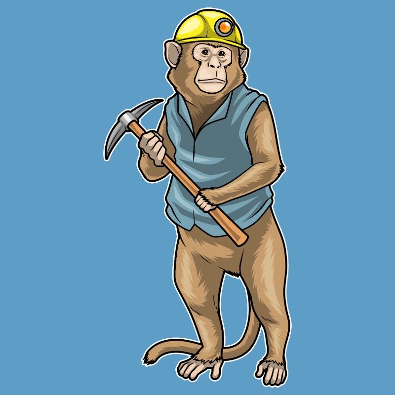 Monkey Miner Pioche Exploitation minière