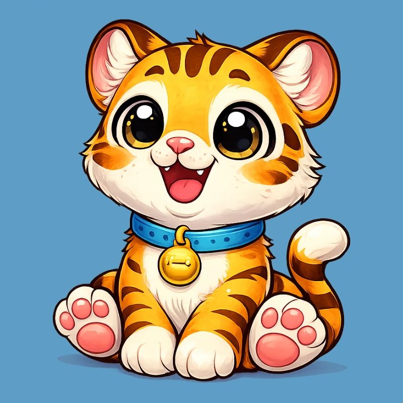 Kätzchen-Tiger mit Glöckchen