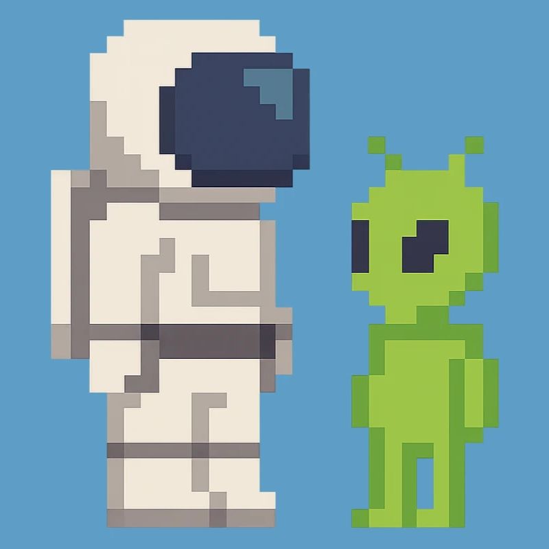 Pixel Astronaut rencontre Alien