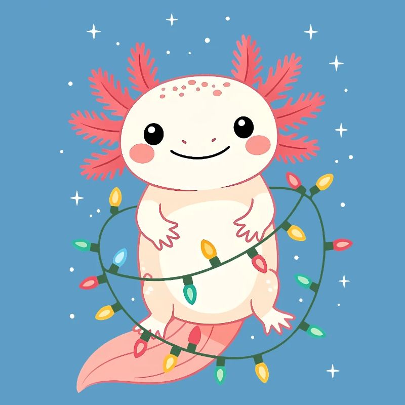 Pull de Noël Axolotl Drôle Mignon