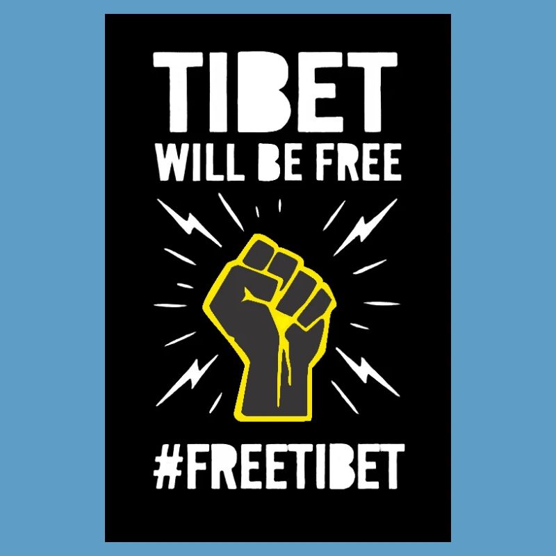 Le Tibet sera libre. Conception de protestation.