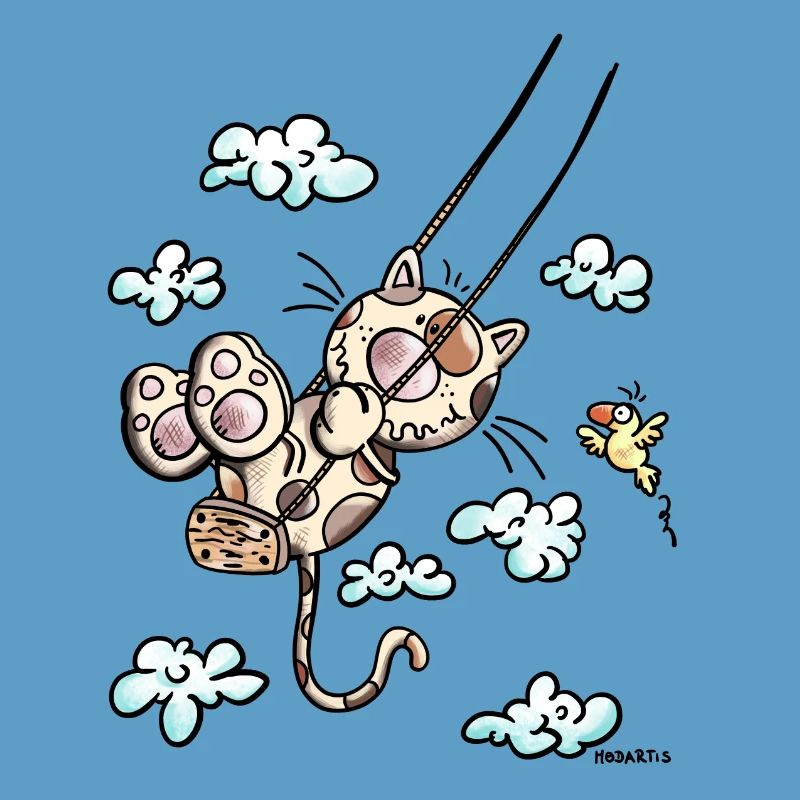Cat on the swing