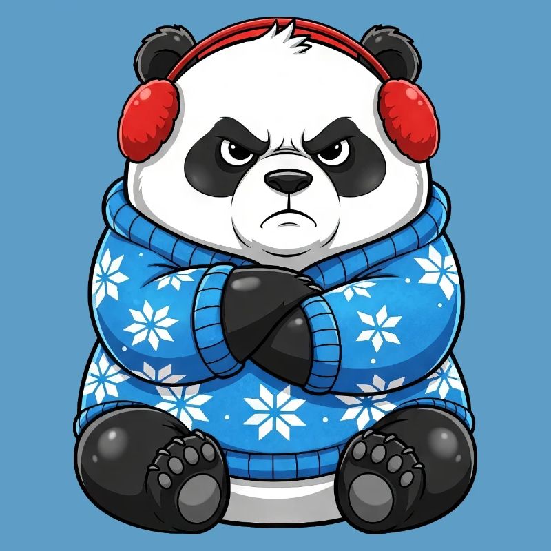 Grumpy Panda Tenue de Noël Hiver Drôle