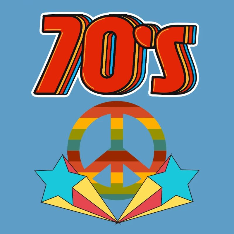 Retro 70er Frieden Regenbogen