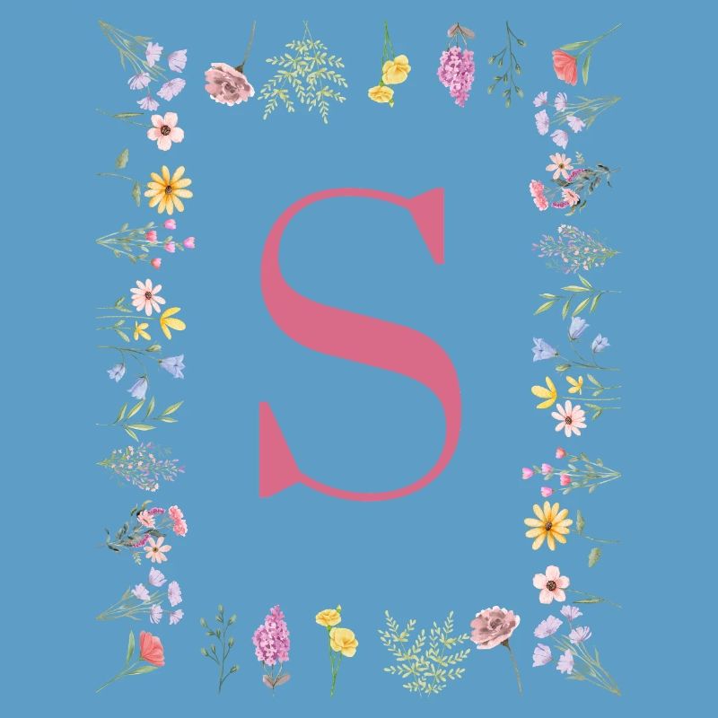 Initial S Blumenmonogramm