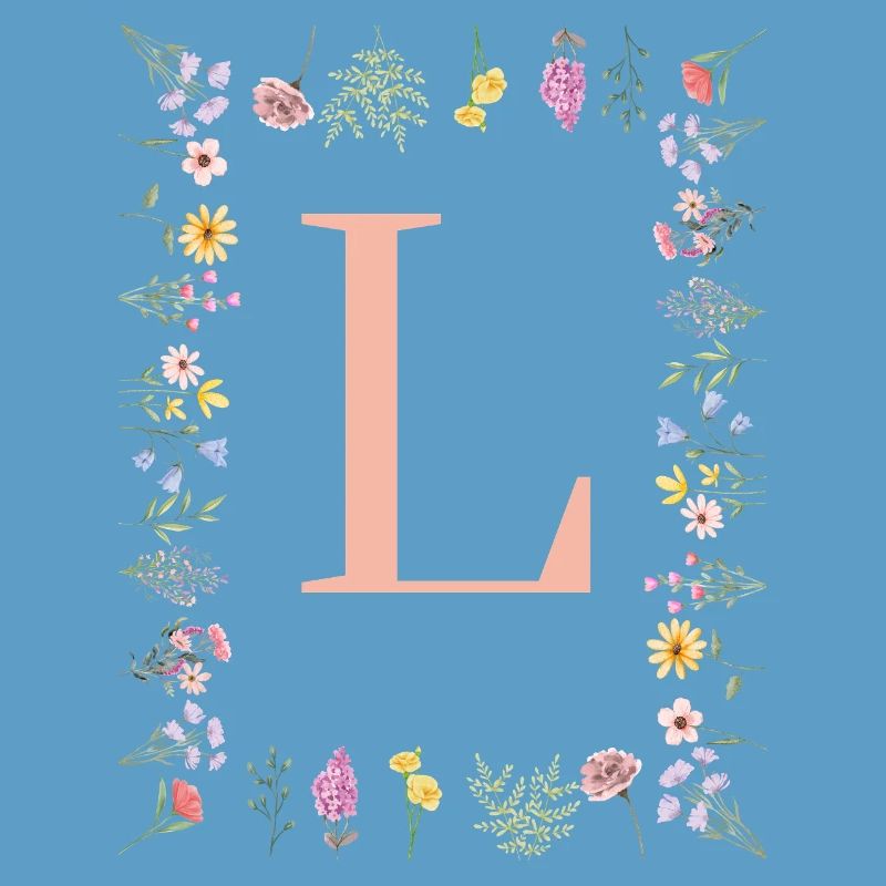 Floral initials "L", letters monogram