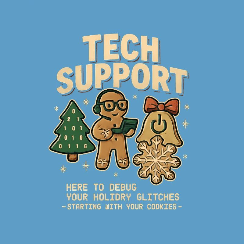 Vintage Tech Support Retro IT Christmas