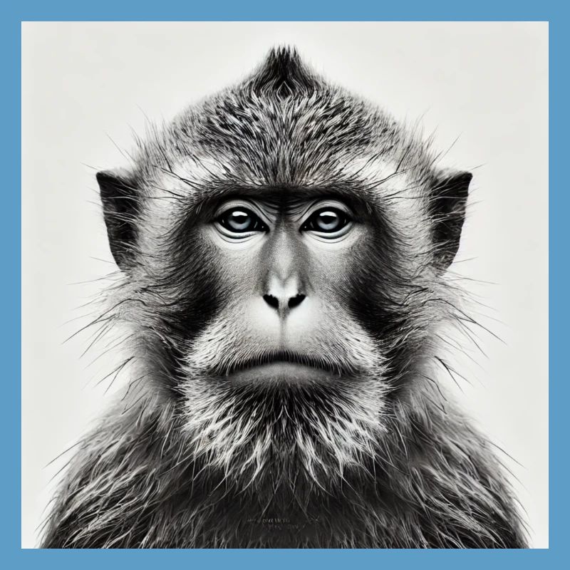 Affe in Graustufen