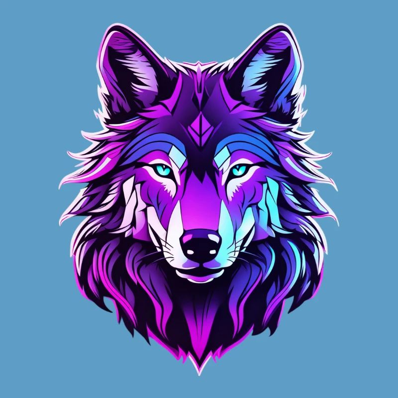 Wolf in Neonfarben