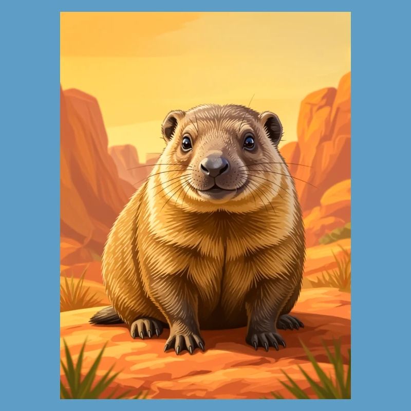 Realistic cute Comic Rock Hyrax