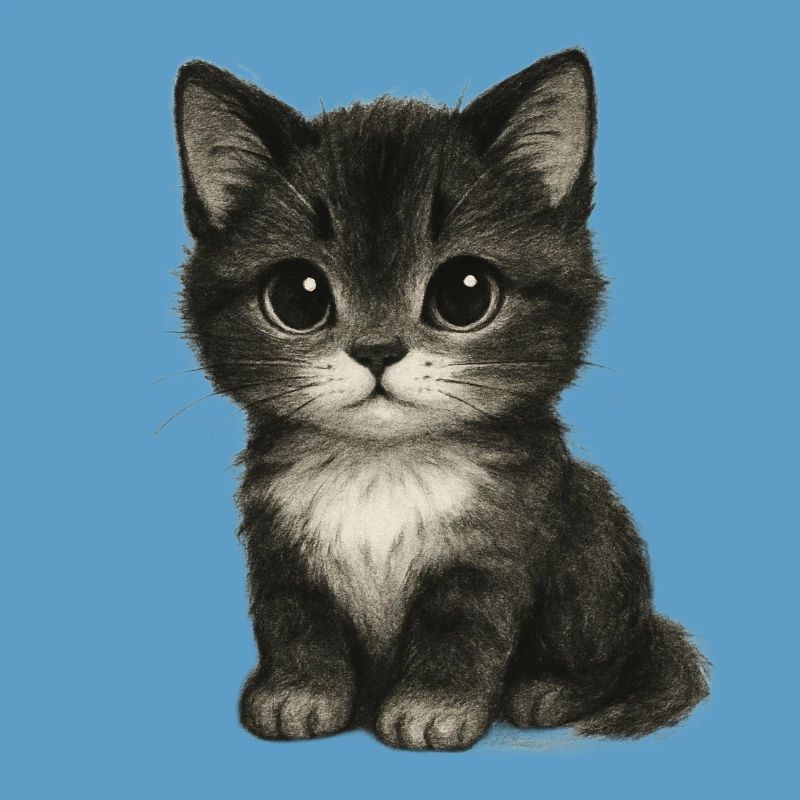 Chaton mignon dans un dessin mignon