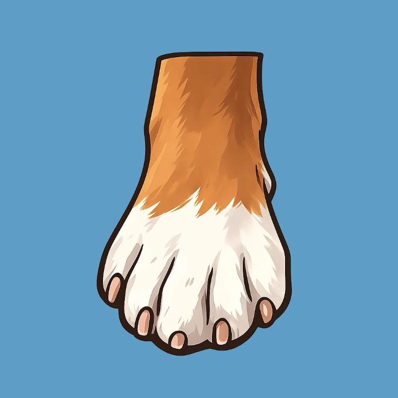 Conception de pattes de chien brunes blanches