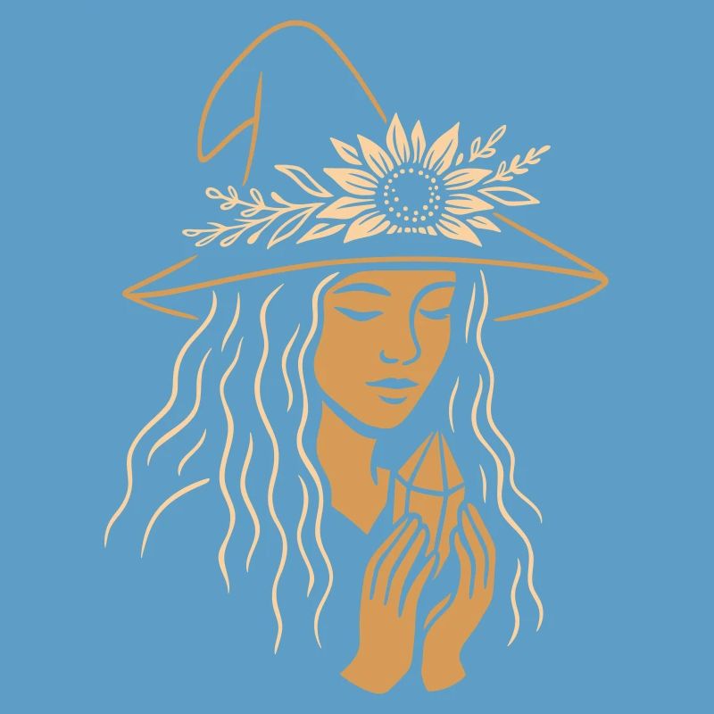 Sorcière en été avec cristal - Midsummer Litha