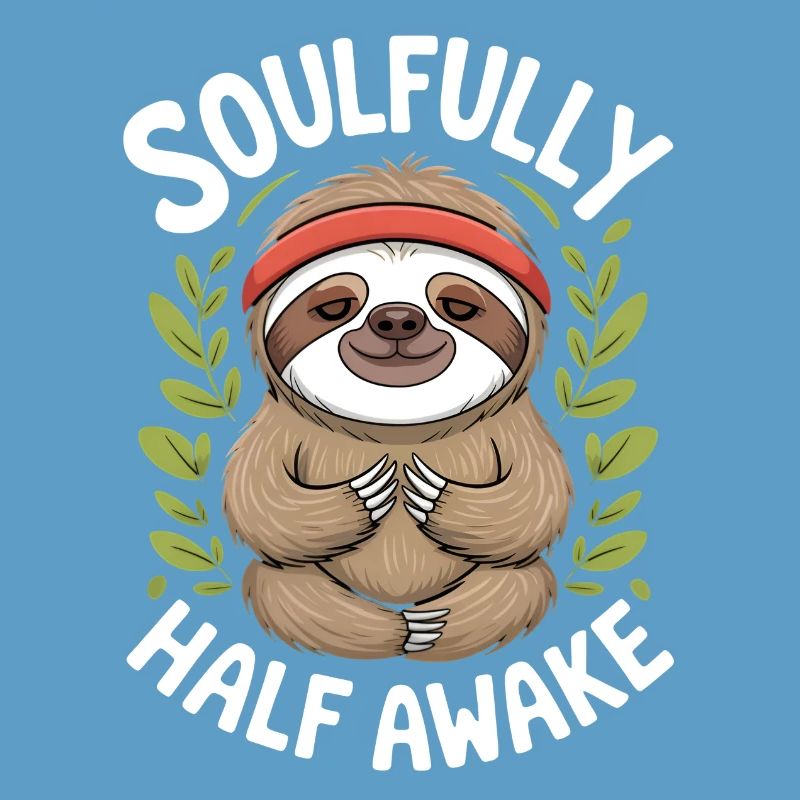 Soulfully Half Awake Sloth Design