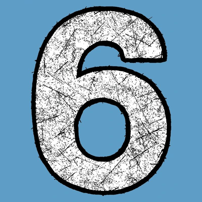 Six digits with scratch texture