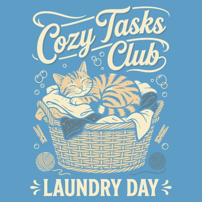 Cuddly kitten in the laundry basket