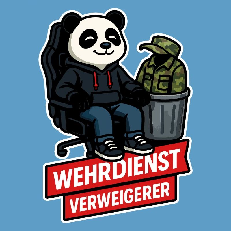 Refuser le service militaire Panda Peace Design