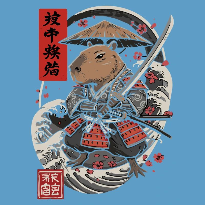 Samurai Capybara Kampf Illustration