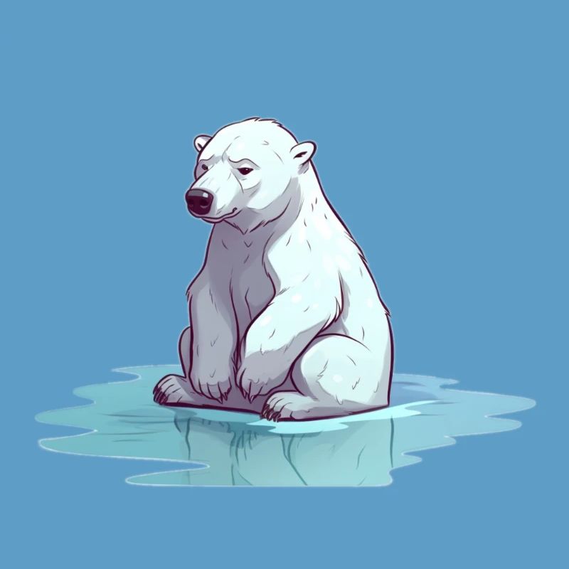 Polar bear without ice Climate change