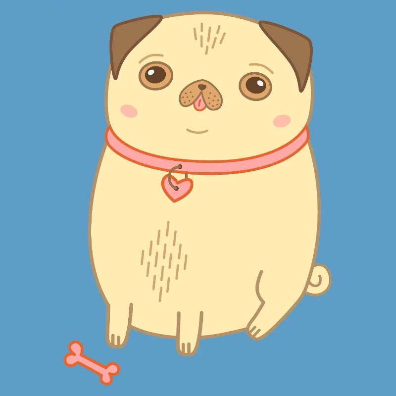 Mops beige süßer Hund Geschenk Mopsmama