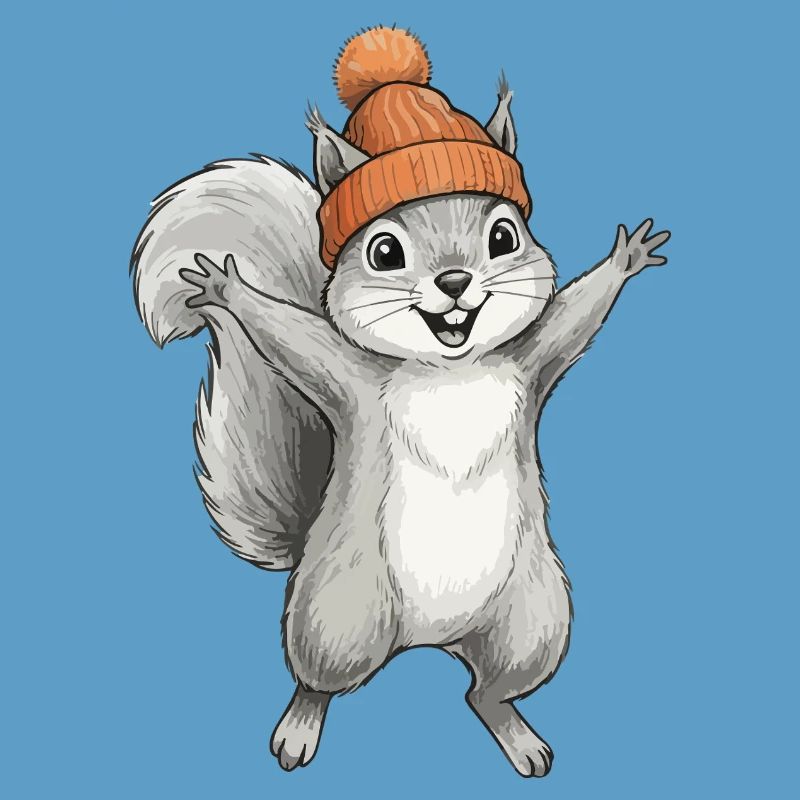 Eichhörnchen mit Mütze