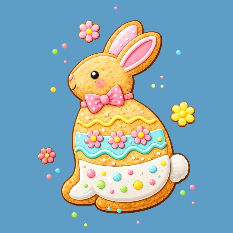 Un lapin mignon comme un biscuit décoré
