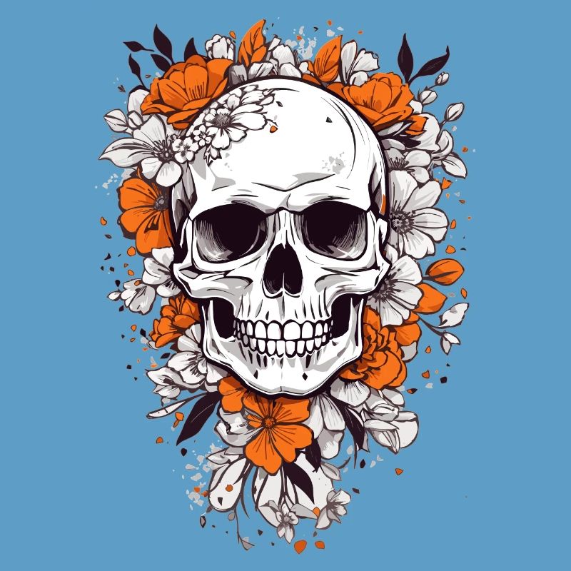 Crâne avec des fleurs