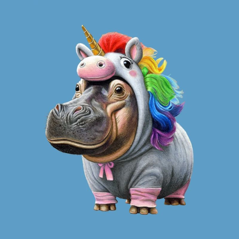 Nilpferd Einhorn
