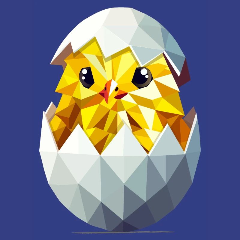 Chick in the Egg – Modern Easter Illustration