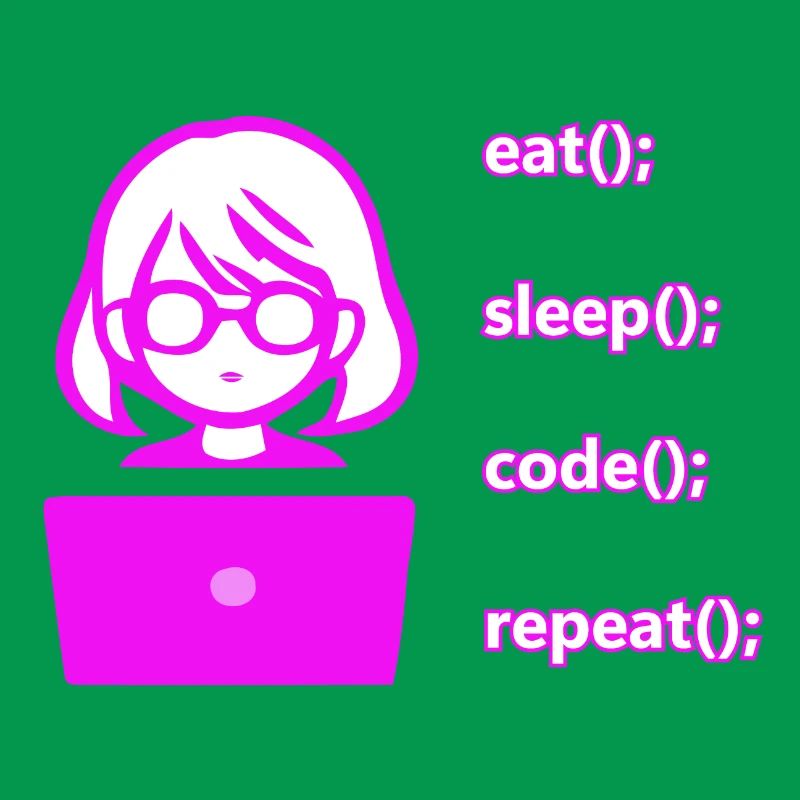 eat sleep code repeat Frau Computer