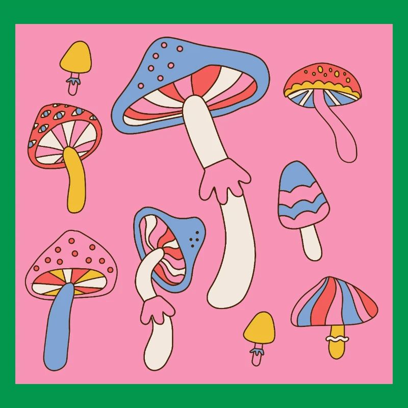 Retro Mushroom Pattern – Psychedelic 70s Design