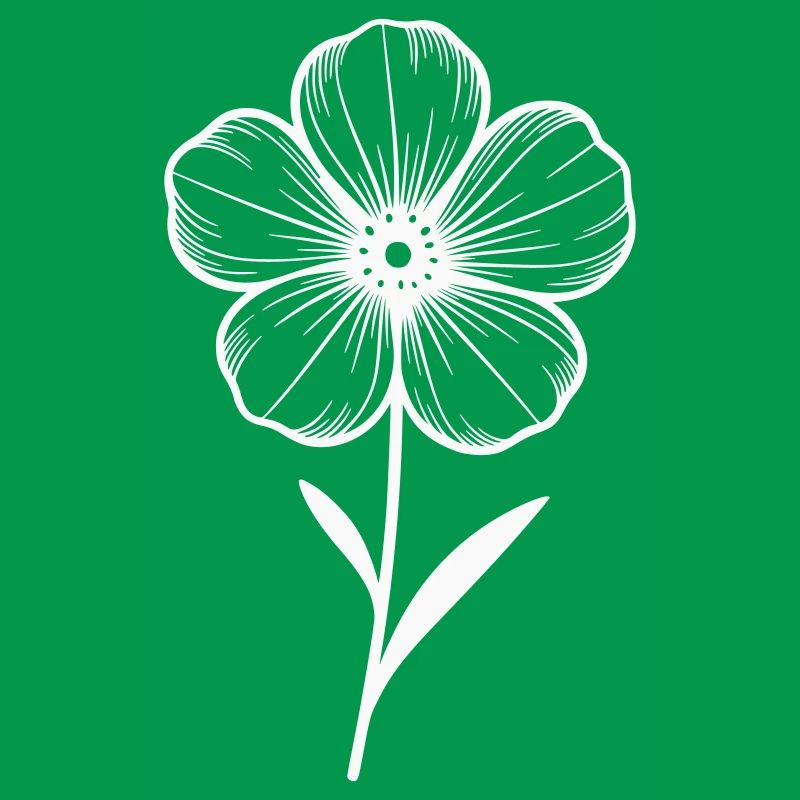 Fleur blanche graphique - variable de couleur