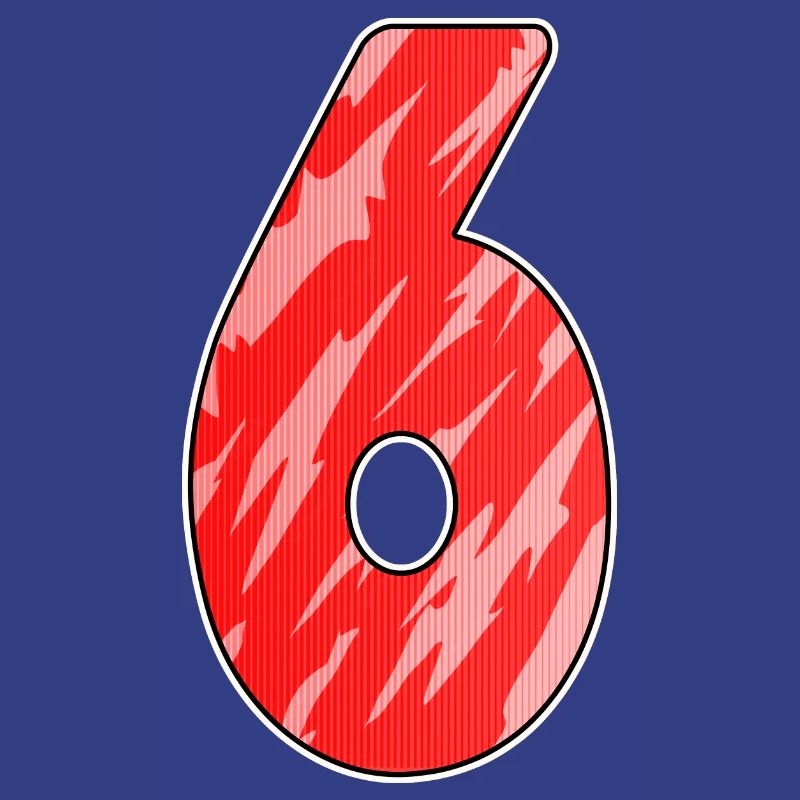 Number 6 Pattern Red