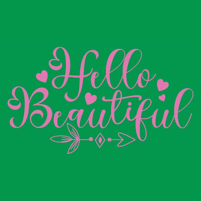 Hello Beautiful Script Hearts
