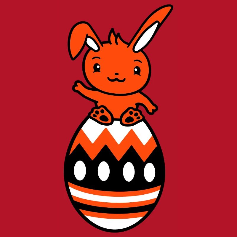 Lapin assis sur un grand œuf de Pâques géant Lapin de Pâques