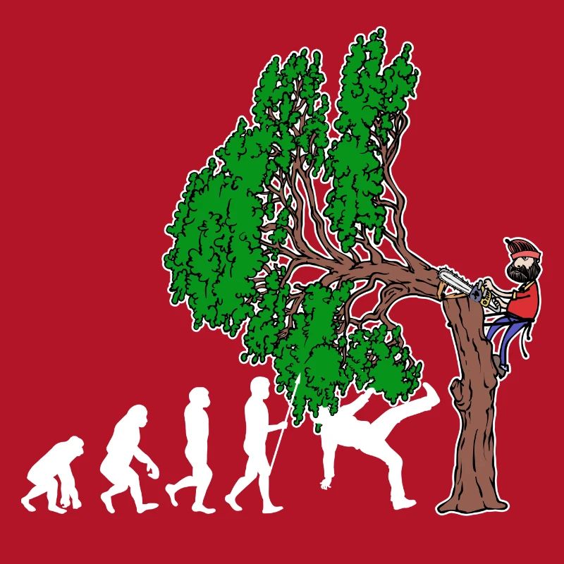 Tree Evolution Woodwork Lumberjack Tree Cutter