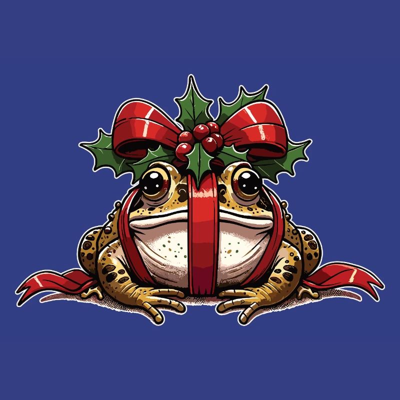 Mistle-Toad Funny Christmas Toad Frog