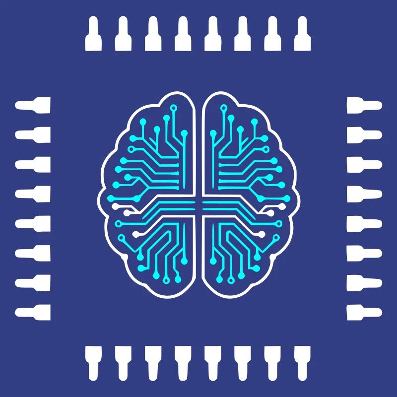 AI Brain Chip Processor Tech Vector