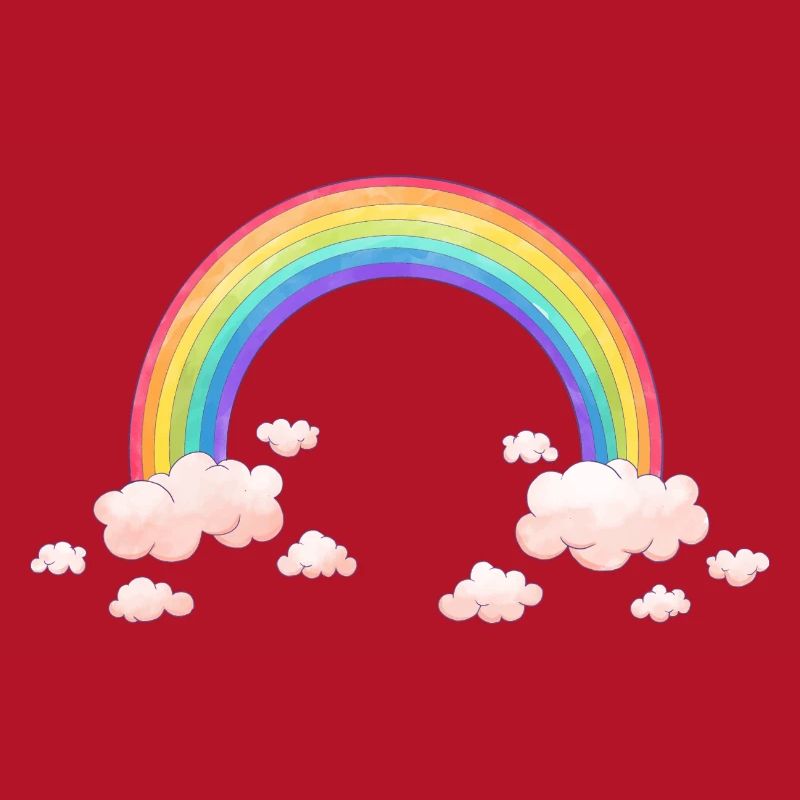 Rainbow dream with clouds