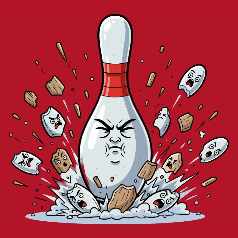 Exploding Bowling Pin Cartoon