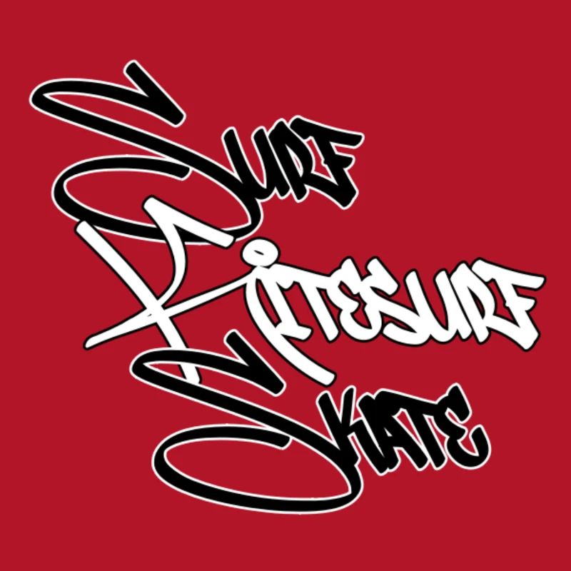 Graffiti Surf Script White