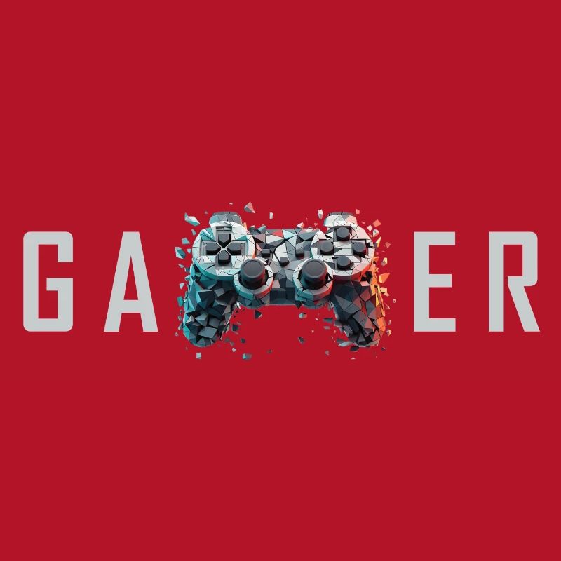Gamer Typografie Controller Gaming Nerd Geschenk