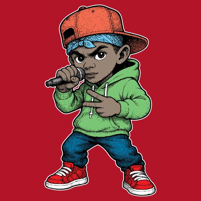Junger Rapper-Junge mit Mikrofon