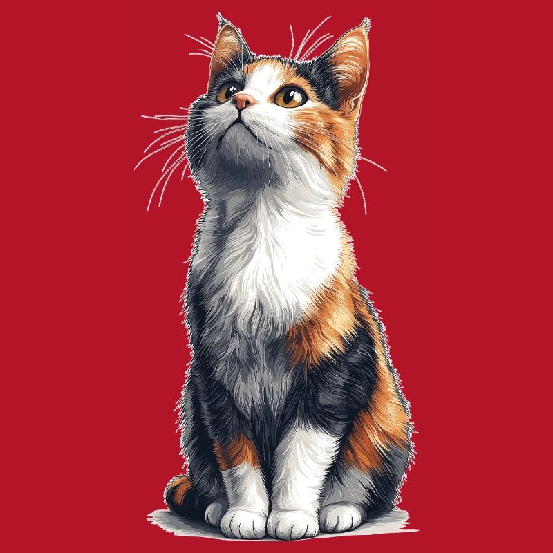 Bunte sitzende Comic Katze