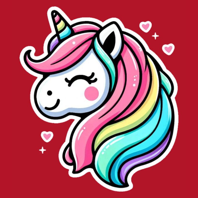 Einhorn Comic Regenbogen Herzen