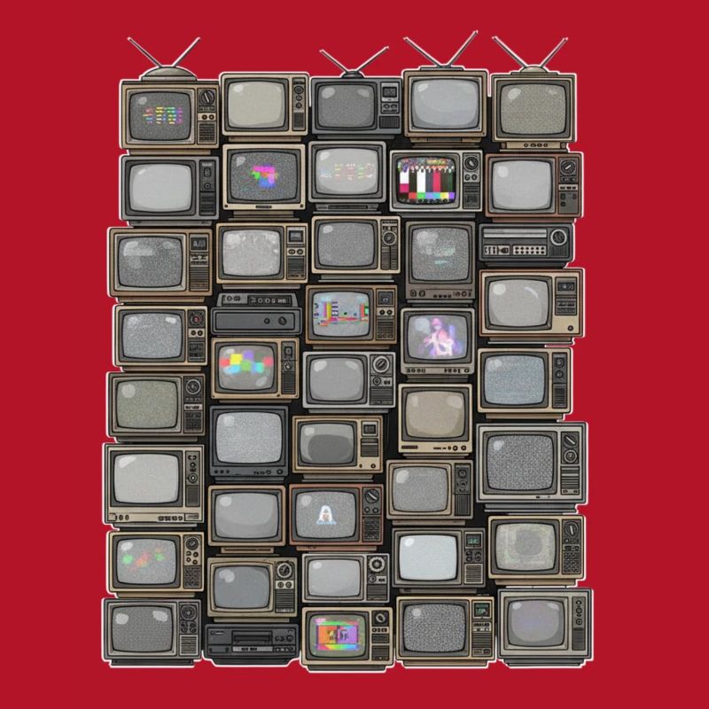 Retro TV Stack Collage