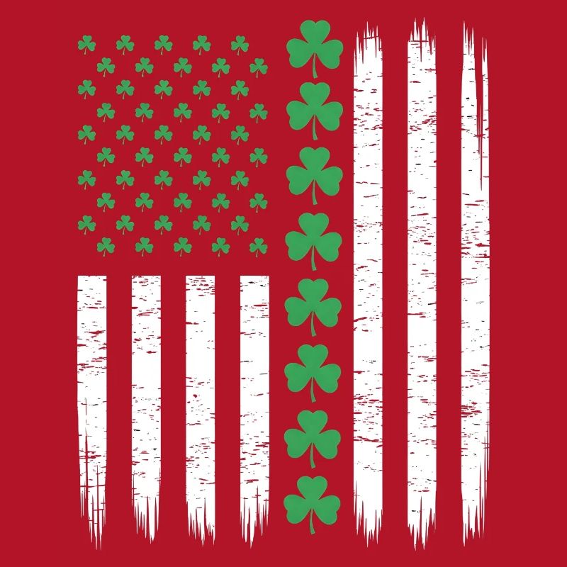 Drapeau américain américain avec trèfles pour Saint Patrick