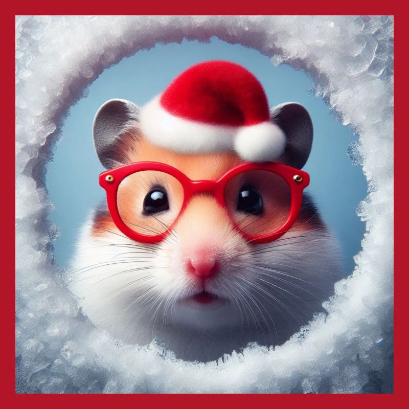 Hamster als Weihnachtsmann